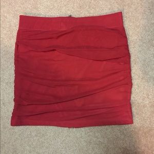 Charlotte Russe Red Ruffle Mini Skirt. Zipper back